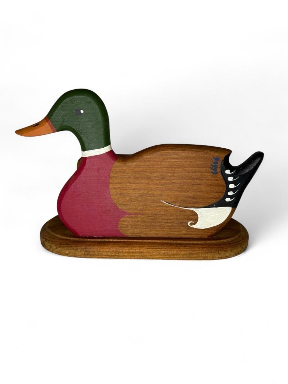 Phil Markham Handmade Mallard Duck Wooden Napkin Holder Vassalboro Maine